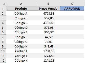 remover espaços excel