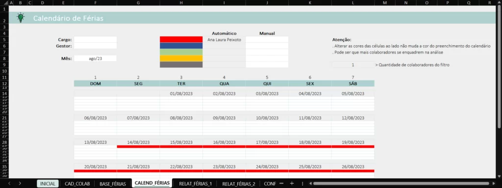 Validação de regras da CLT no controle de férias